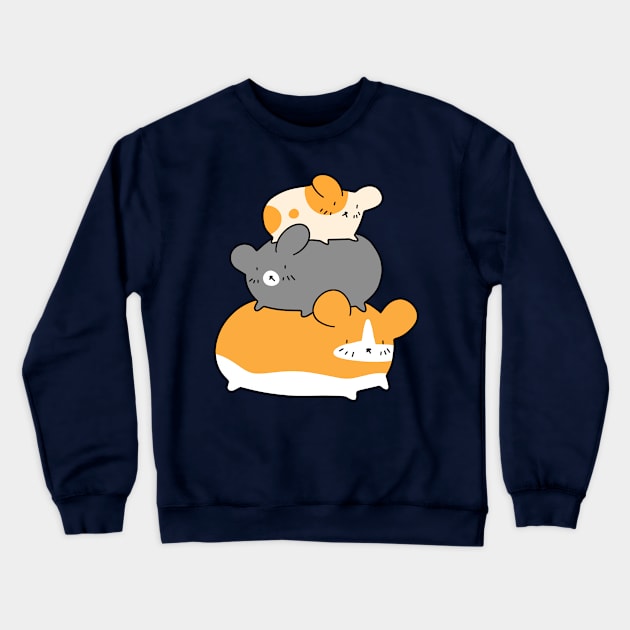 Hamster Stack Crewneck Sweatshirt by saradaboru